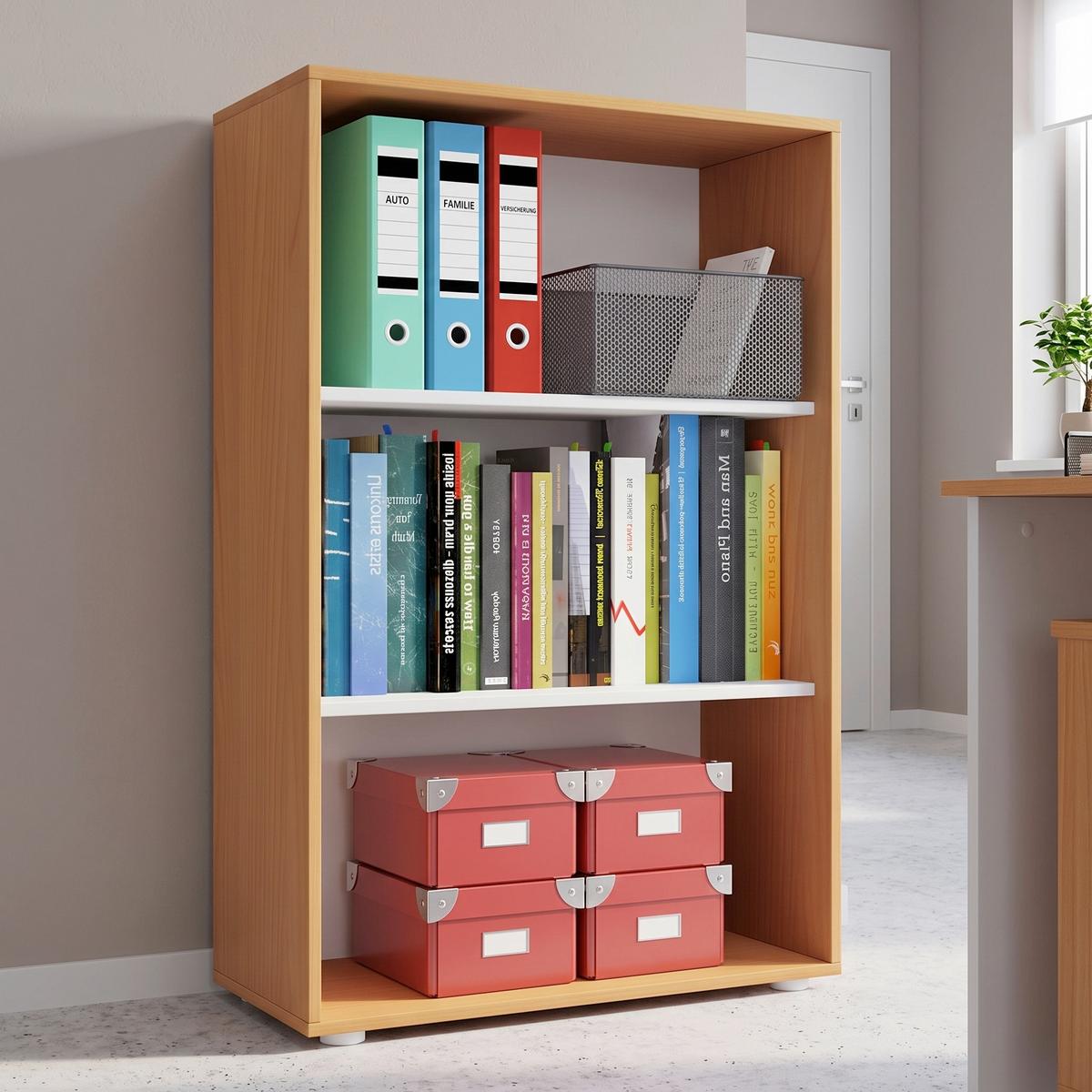 REGÁL NA DOKUMENTY LONA XL - černá/barvy buku, Basics, kompozitní dřevo/plast (70/105/37cm) - P & B