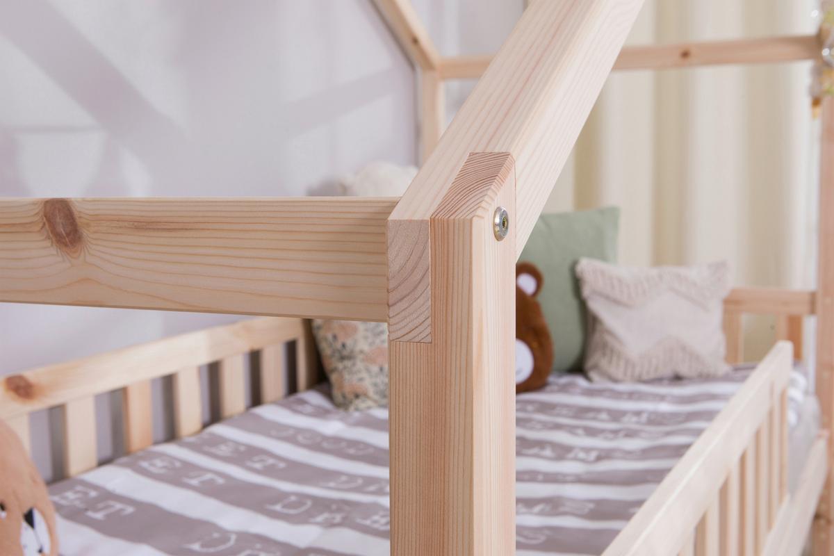 Hausbett Lou Bettschublade Naturfarben B: 120 cm - Naturfarben, MODERN, Holz (120/200cm) - MID.YOU