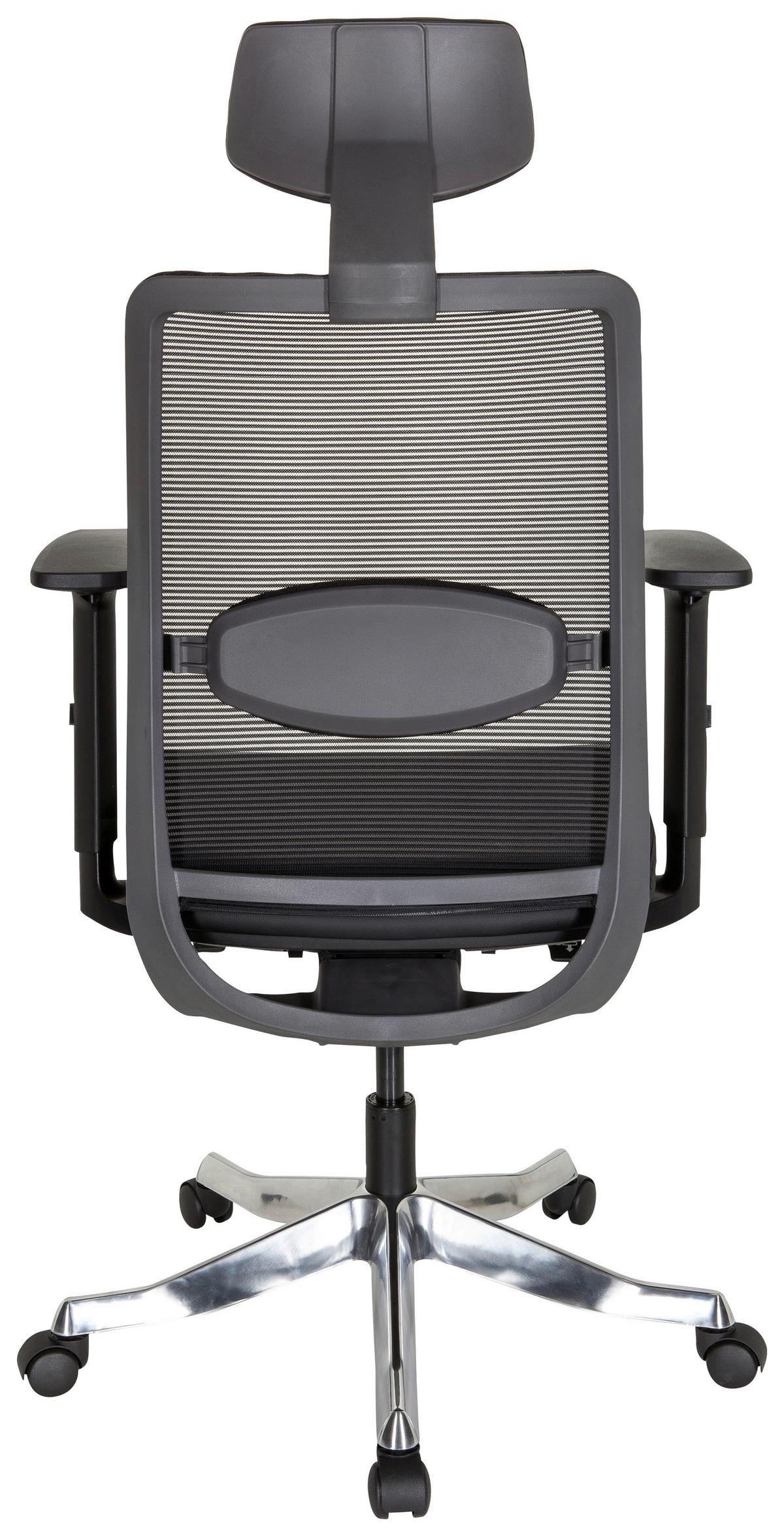 Drehstuhl Senator Pro Echtleder Schwarz Bis 130kg - Schwarz, MODERN, Leder/Kunststoff (68/138/60cm) - MID.YOU