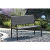 Gartenbank Kunststoff 2-Sitzer - Schwarz/Braun, Basics, Kunststoff/Metall (116/60/87cm) - Gardenson