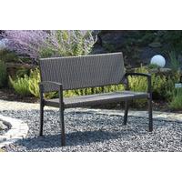 Gartenbank Kunststoff 2-Sitzer - Schwarz/Braun, Basics, Kunststoff/Metall (116/60/87cm) - Gardenson
