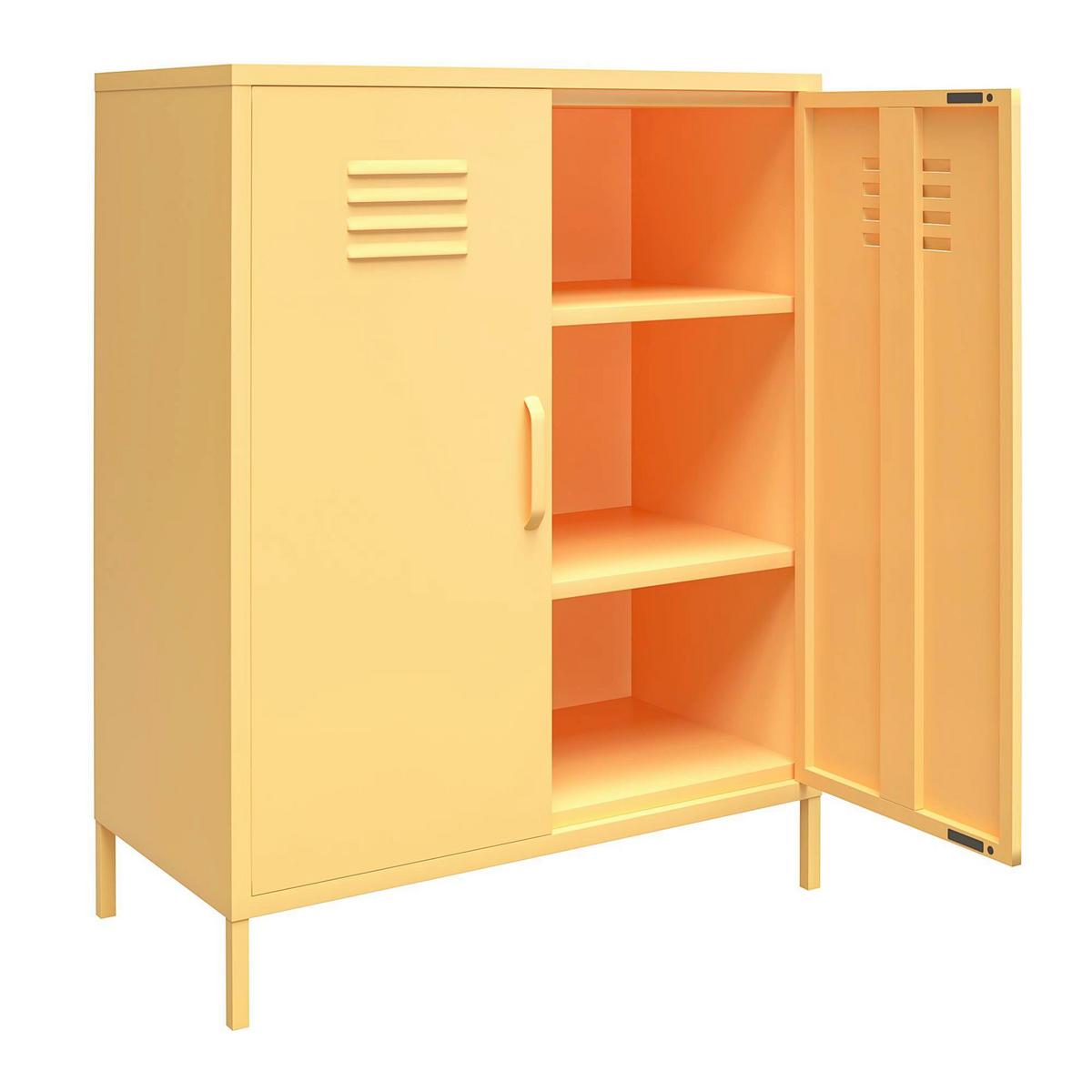 Highboard Cache Gelb B: 80cm - Gelb, Design, Metall (80/101/40cm) - MID.YOU