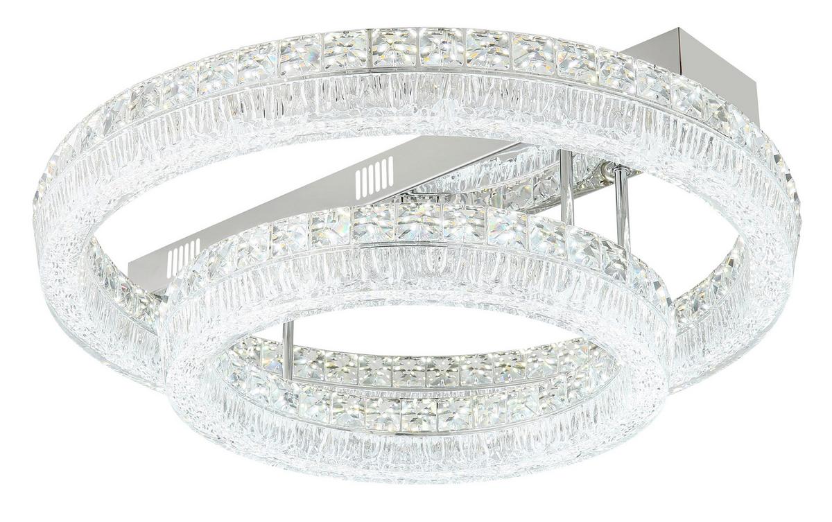 LED-Deckenleuchte Memory-Funktion - Klar/Chromfarben, KONVENTIONELL, Glas/Kunststoff (60/19,5cm) - Globo