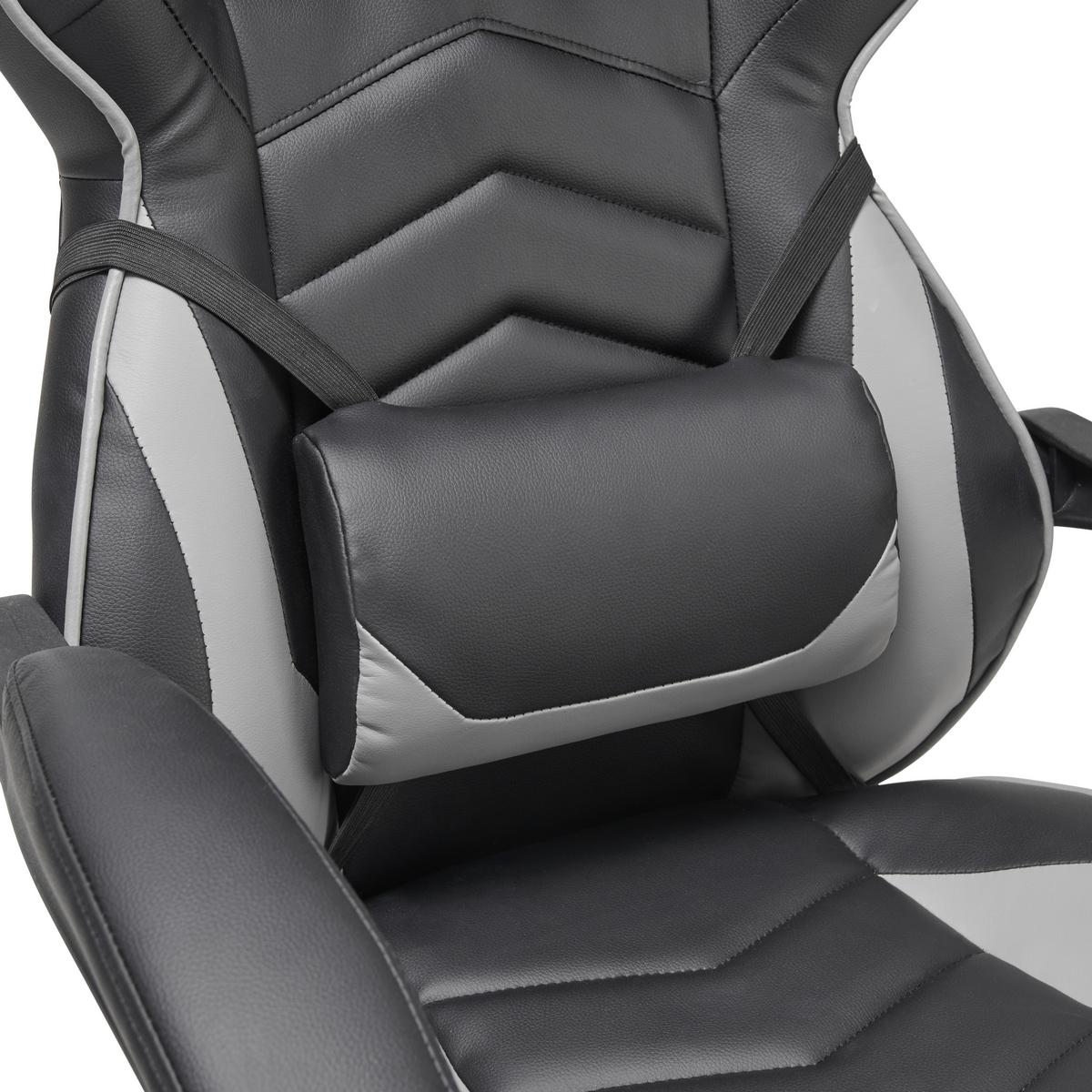 Gamingstuhl Yaira - Schwarz/Grau, LIFESTYLE, Holz/Kunststoff (68,5/116-124/65cm) - Livetastic