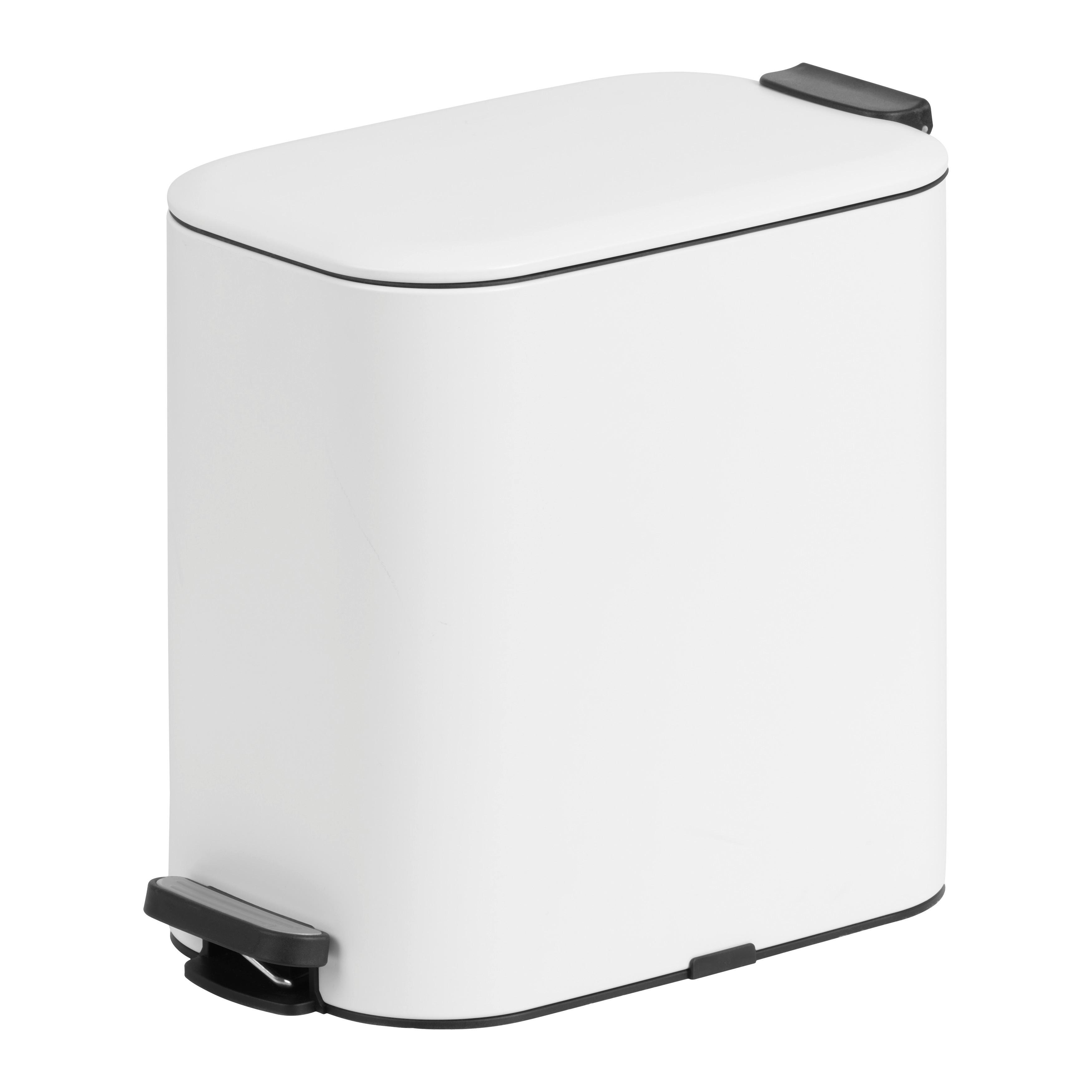 Koš s nášlapným pedálem biela 20L - bílá/černá, Moderní, kov/plast (23,4/41,3/37,6cm) - Mömax