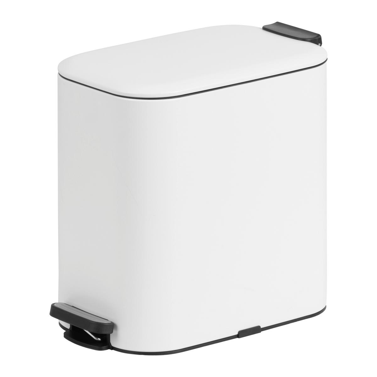 Nášľapný odpadkový kôš biela 20L - čierna/biela, Modern, kov/plast (23,4/41,3/37,6cm) - Mömax
