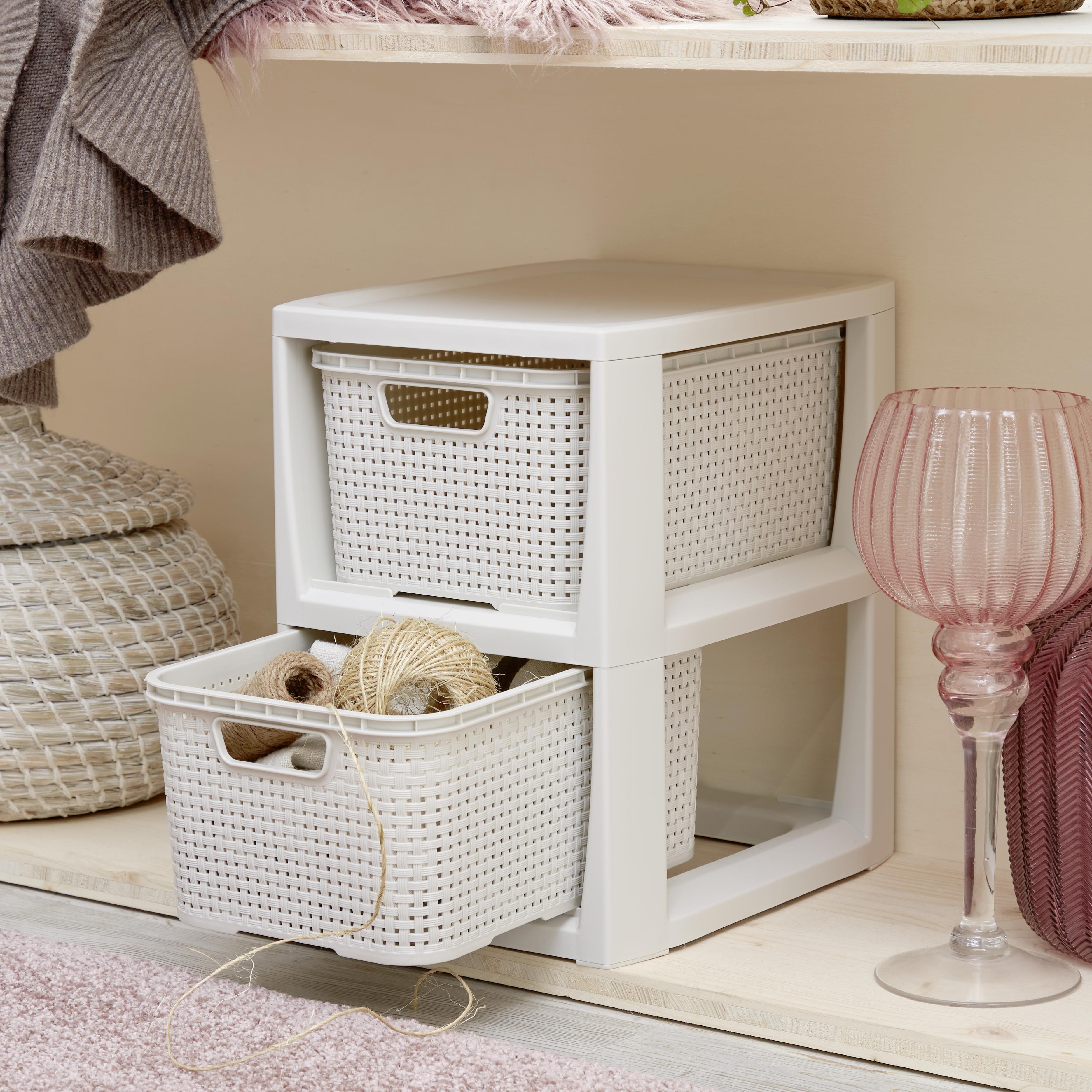 Schubladenbox RATTAN von ONDEGA in Weiß
