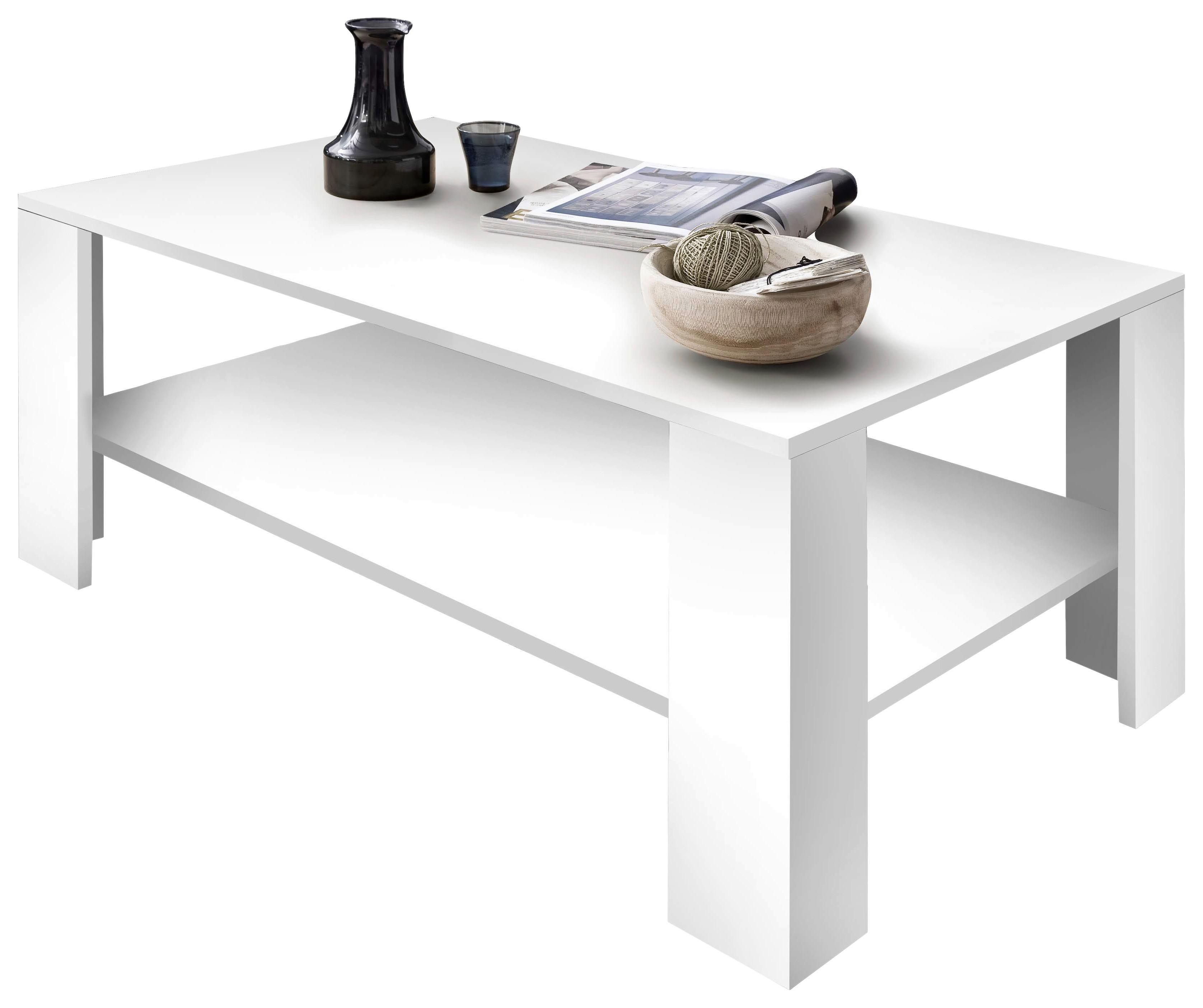 Dohányzóasztal Gina Fehér Dekorral - Fehér, konvencionális, Faalapú anyag (90/45,5/50cm)