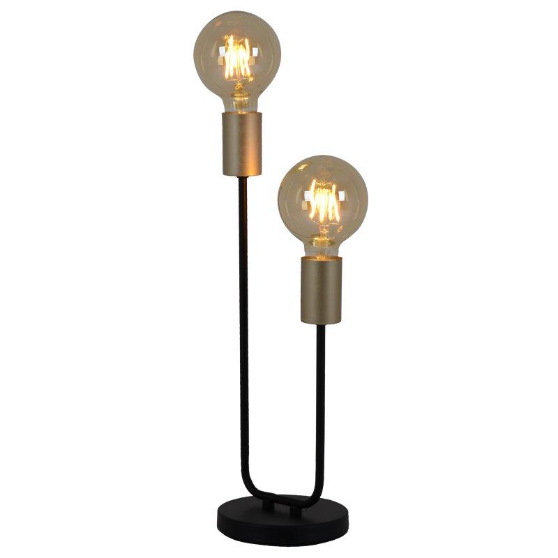 Tischlampe Schwarz/Gold ohne Schirm - Goldfarben/Schwarz, Design, Kunststoff/Metall (14/45,3cm) - Näve
