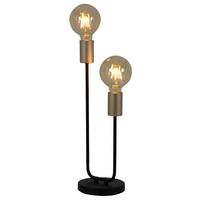 Tischlampe Schwarz/gold Ohne Schirm - Goldfarben/Schwarz, Design, Kunststoff/Metall (14/45,3cm) - Näve