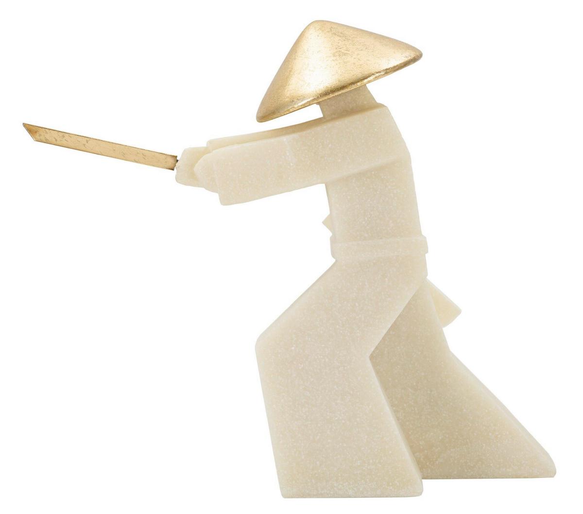 Skulptur Kunststoff/metall, Weiß/gold - Basics, Kunststoff/Metall (34/30/12cm)