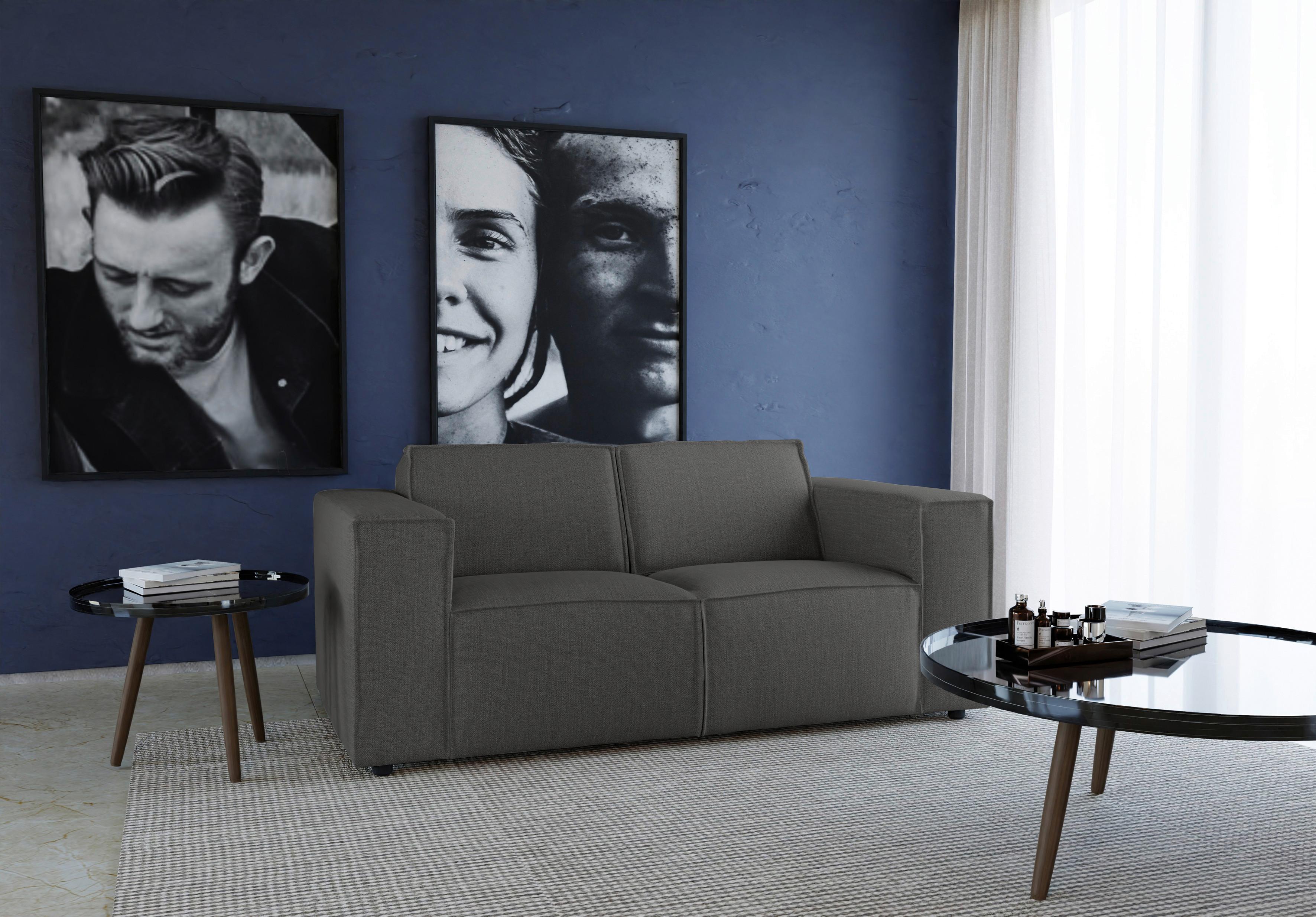2-sitzer-sofa Dice Anthrazit - Anthrazit/Schwarz, MODERN, Textil (185/80/102cm) - MID.YOU