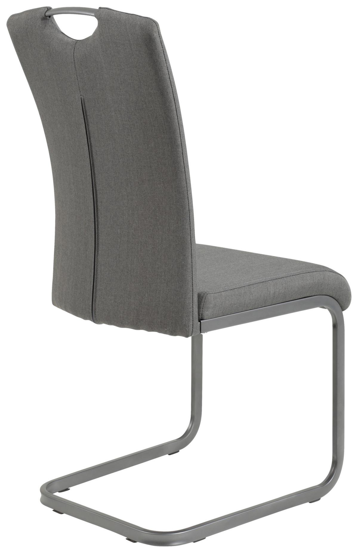 Schwingstuhl Amber Anthrazit/ Grau Gepolstert 4er-Set - Anthrazit/Grau, MODERN, Textil/Metall (43/98/56cm) - MID.YOU