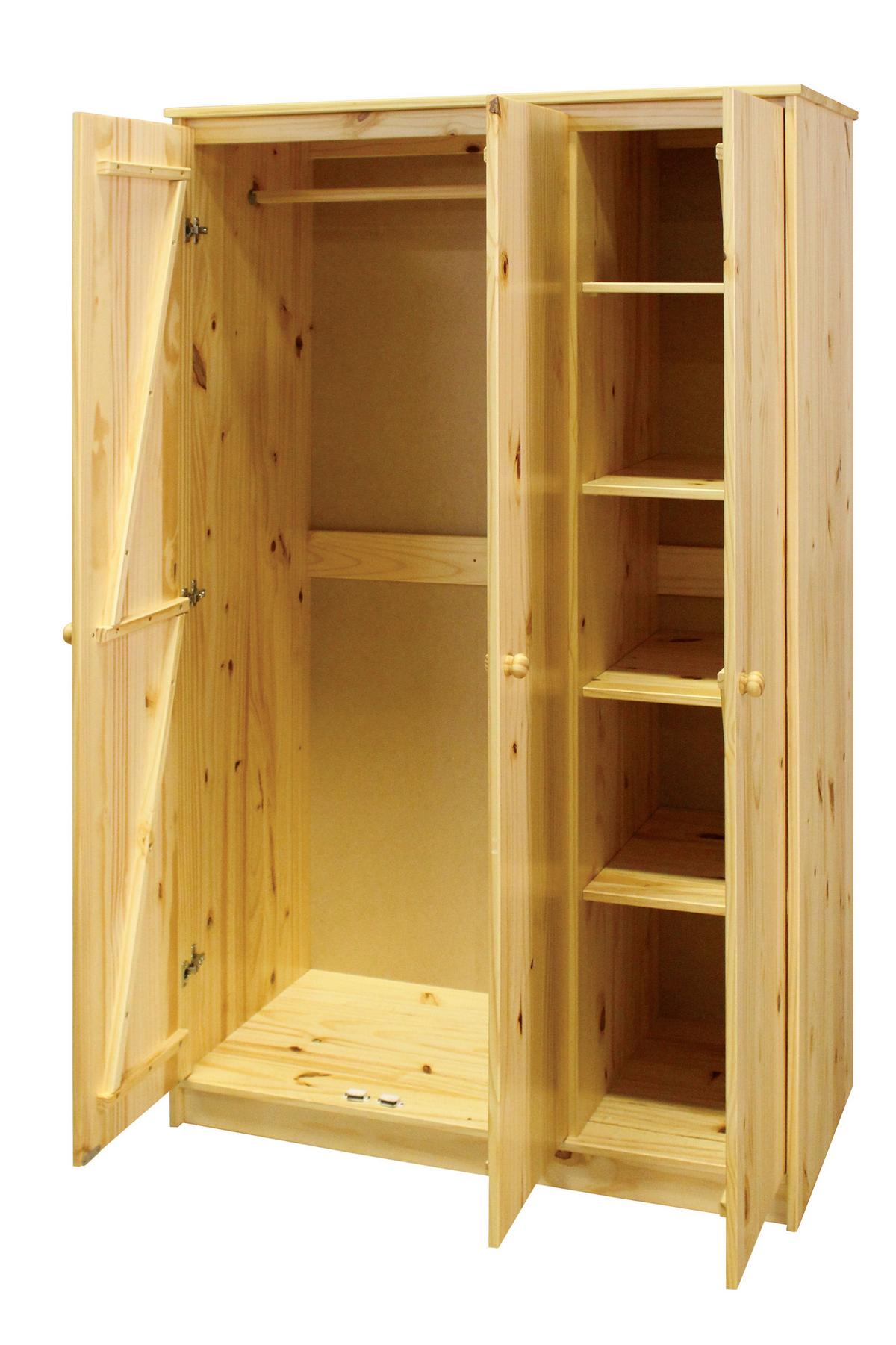 Kleiderschrank Naturfarben B: 107cm - Naturfarben, Natur, Holz (107/175/50cm) - Livetastic