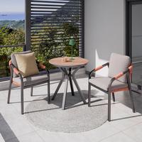 BALKÓNOVÁ ZOSTAVA JUSTIN - sivá/prírodná farba, Modern, kov/textil (70/74/70cm) - Mömax