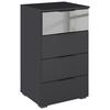 Kommode Skyla Grau B: 47 cm - Alufarben/Grau, MODERN, Glas/Holzwerkstoff (47/81/42cm) - Rauch Möbel