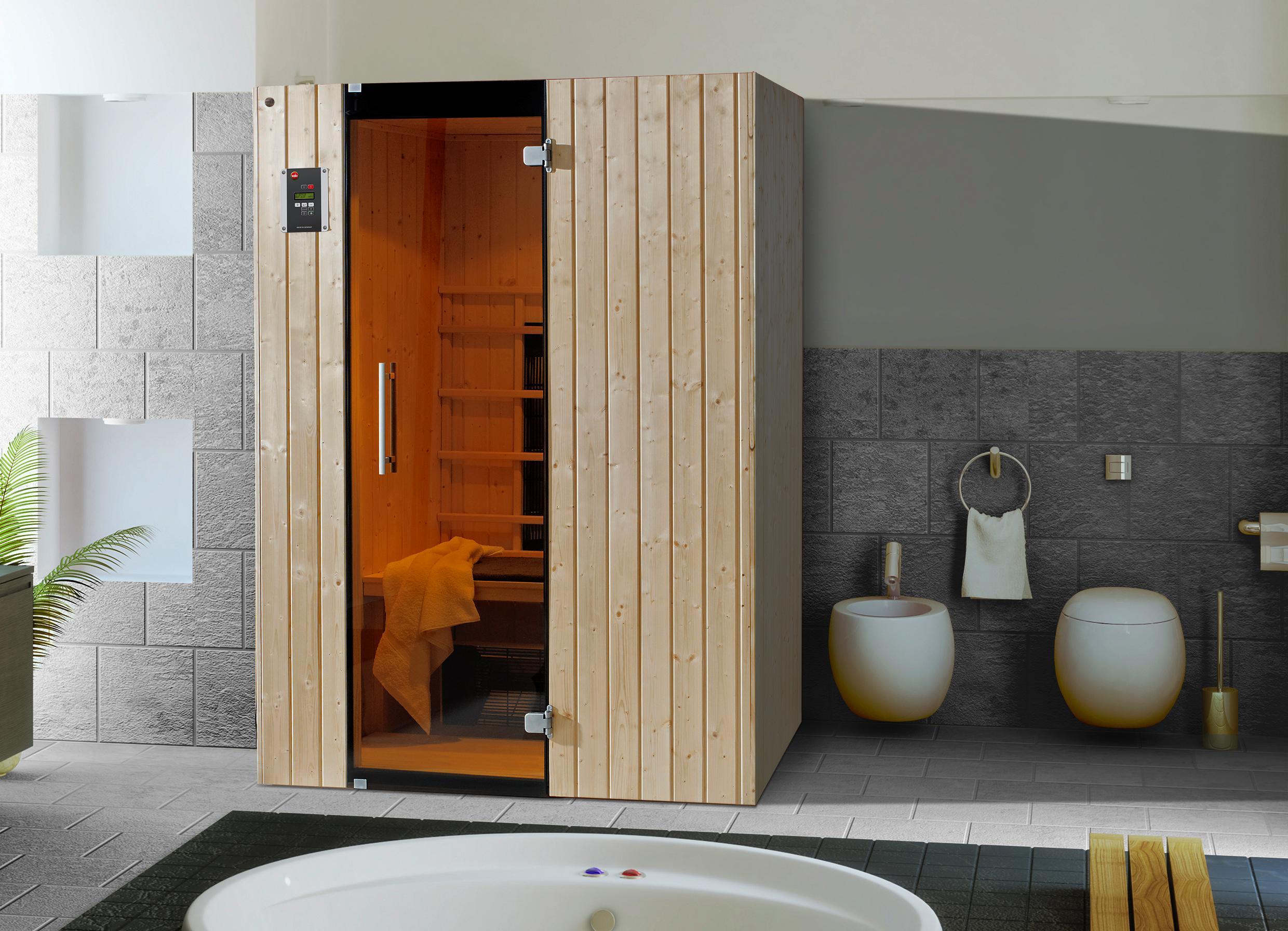 Infrarotkabine Tanilla 2 137x99 - Fichtefarben, MODERN, Glas/Holz (137/190/99cm)