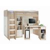 Hochbett Unit Inkl. Stauraum U. Tisch, Lf: 90x200 Cm - Eichefarben/Weiß, MODERN, Holzwerkstoff (90/200cm) - MID.YOU