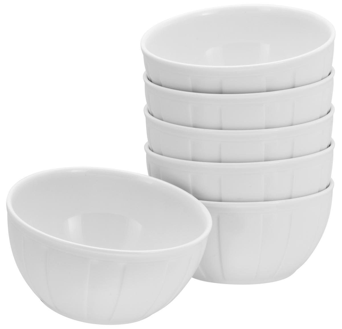 Müslischalenset Porzellan Weiß Barcelona 6--teilig. - Weiß, Basics, Keramik (0,5l) - Creatable