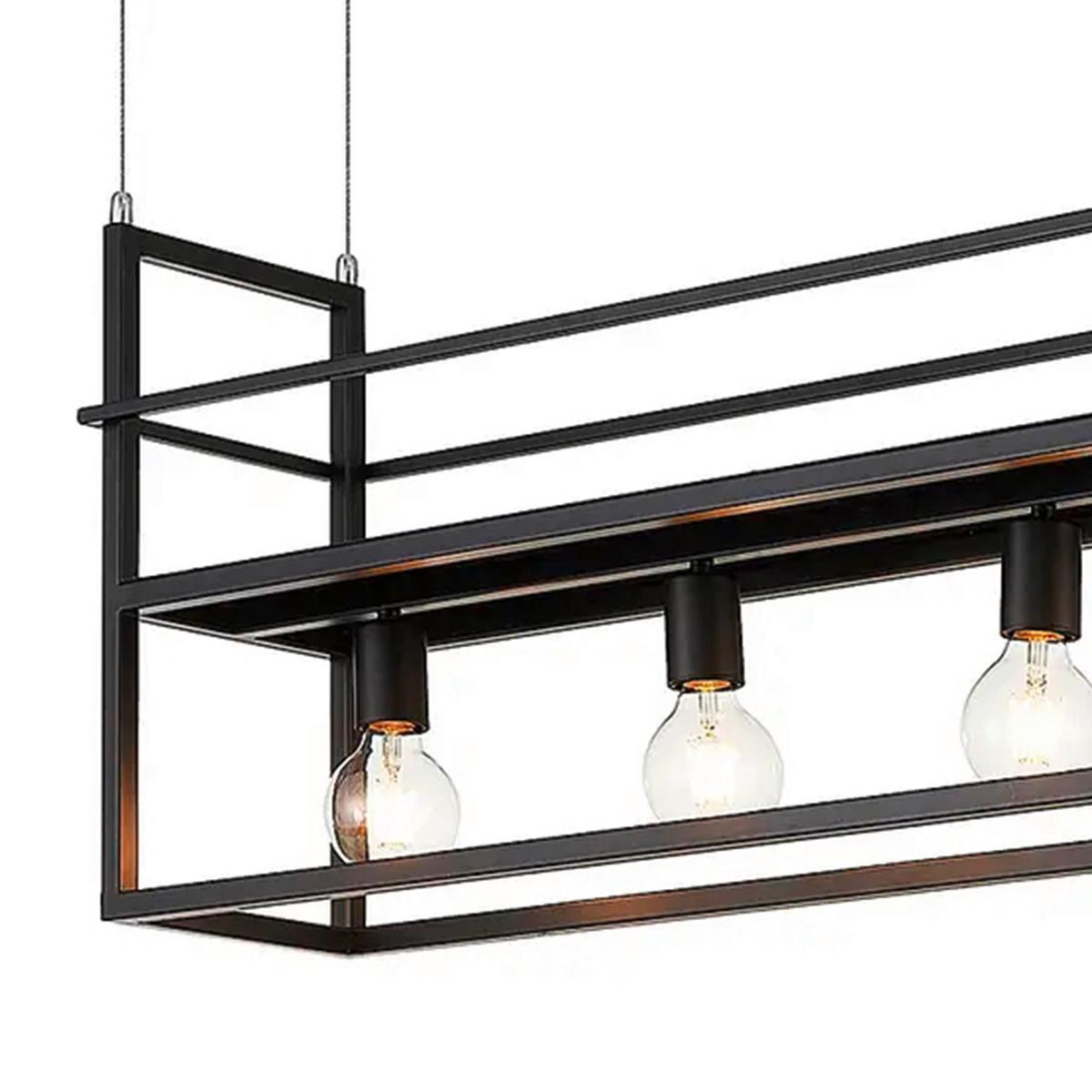 Hängeleuchte 5054/sn H: 160cm 4-Flammig - Schwarz, Basics, Metall (100/20/160cm)