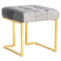 Hocker Rarity Grau, B: 48 cm - Goldfarben, Design, Kunststoff/Metall (48/48/48cm) - Kayoom