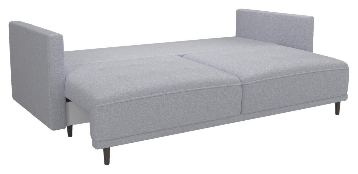 3-sitzer-sofa Mit Schlaffunktion Sofia B: 223 Cm - Hellgrau/Schwarz, Design, Textil (223/96/95cm) - MID.YOU