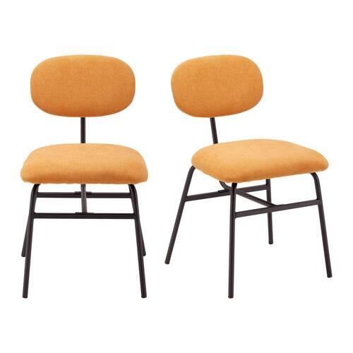 Sada 2 ks stoličiek PINO oranžová - oranžová/čierna, Modern, kov/drevo (46/80/55cm) - PBJ