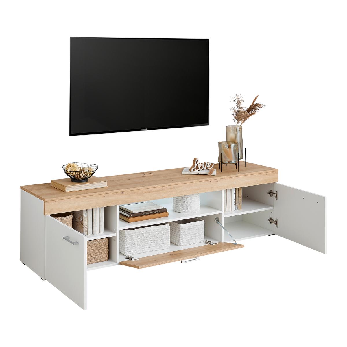 Tv-lowboard Valencia 180 Cm Artisan Eiche Dekor - MODERN, Holzwerkstoff (180/49,4/40cm)
