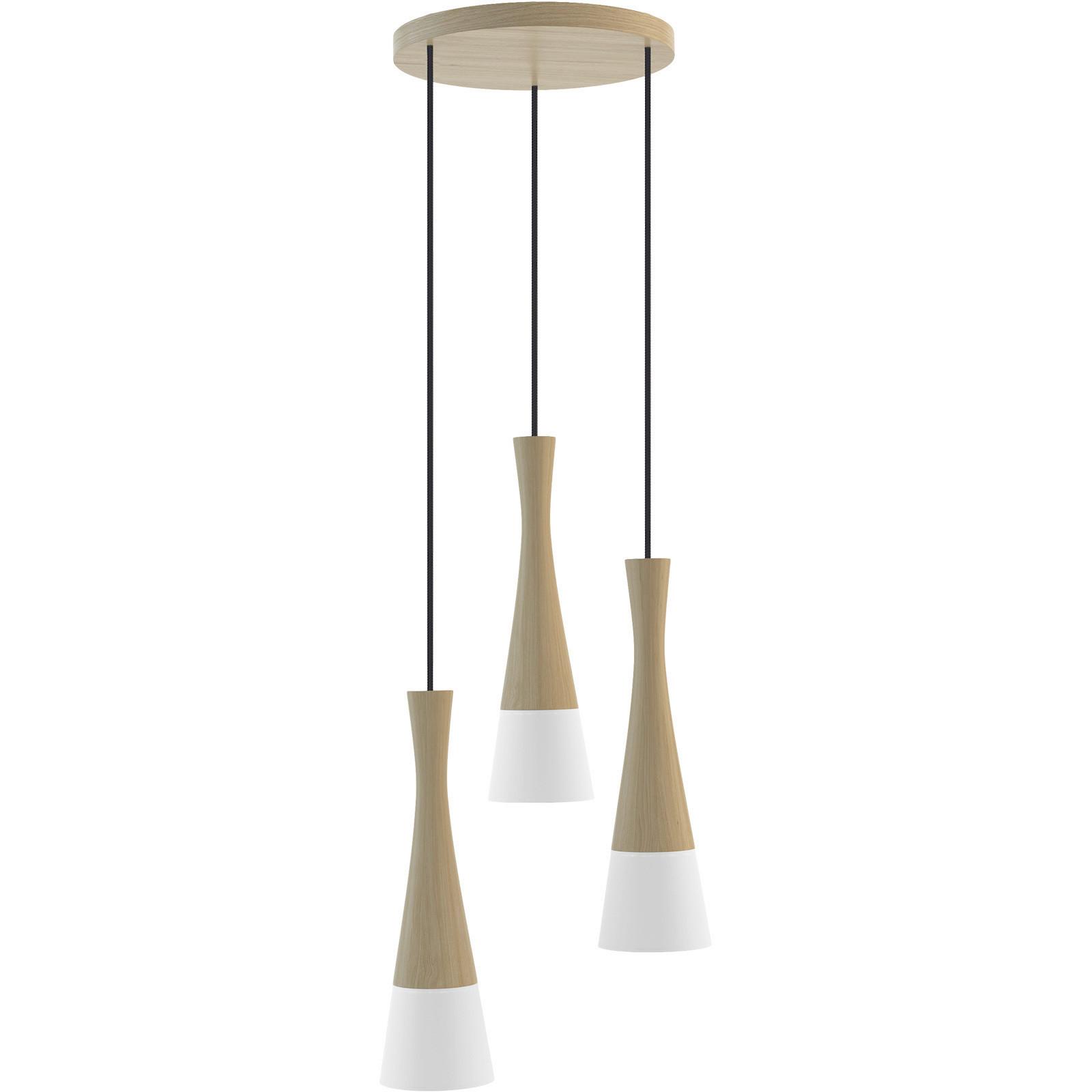 HÄNGELEUCHTE 8511545 VEGAS2,3-FL,EICHE,CELL - Eichefarben/Weiß, Natur, Holz/Textil (30/150cm)
