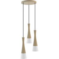 HÄNGELEUCHTE 8511545 VEGAS2,3-FL,EICHE,CELL - Eichefarben/Weiß, Natur, Holz/Textil (30/150cm)