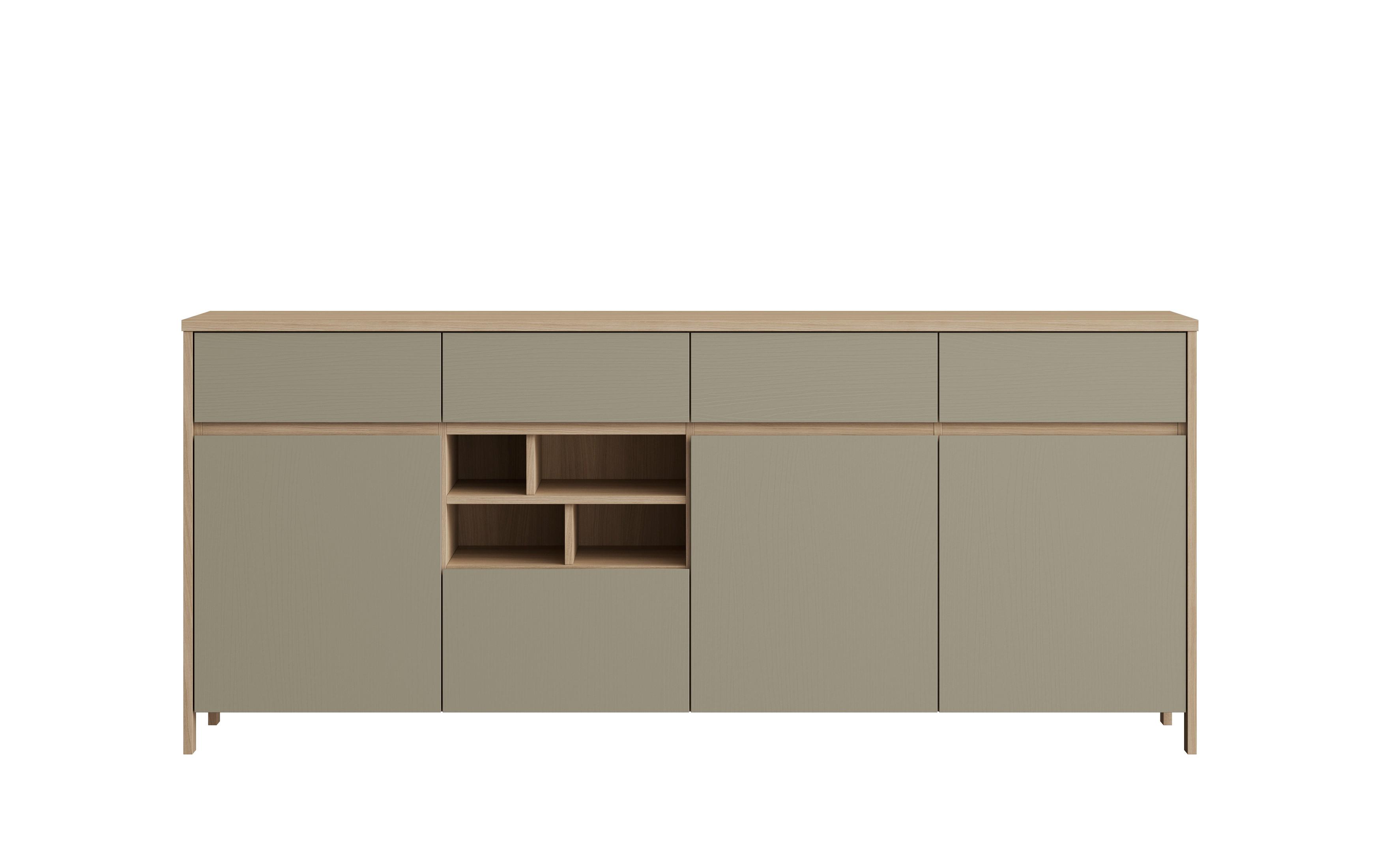 Sideboard Stranda Eukalyptus/Holzfarben - Eichefarben/Eukalyptusholzfarben, Design, Holzwerkstoff (193/85/39cm) - MID.YOU