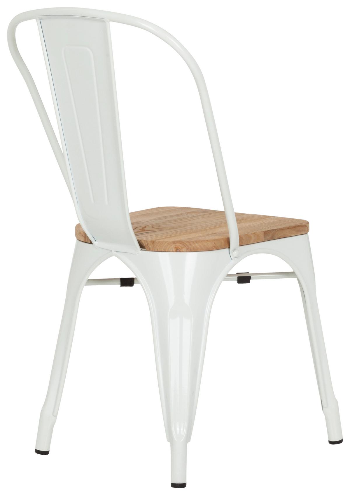 Stuhl Vantaggio Comfort W stapelbar Weiß/Dunkelbraun - Dunkelbraun/Weiß, Basics, Holz/Metall (44/84/54cm) - MID.YOU