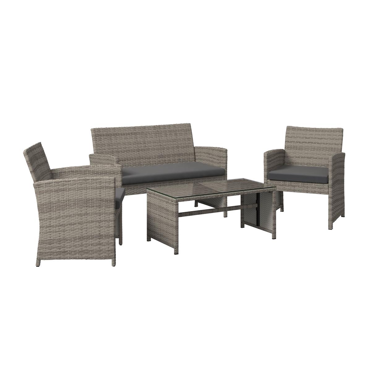 SÚPRAVA ZÁHRADNÉHO NÁBYTKU MICHELLE 2 - číra/svetlosivá, Basics, kov/textil