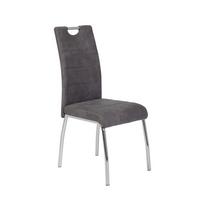 Jedálenská stolička Susi, textilná koža, antracitová - antracitová/chrómová, Modern, kov/textil (44/98/61cm)
