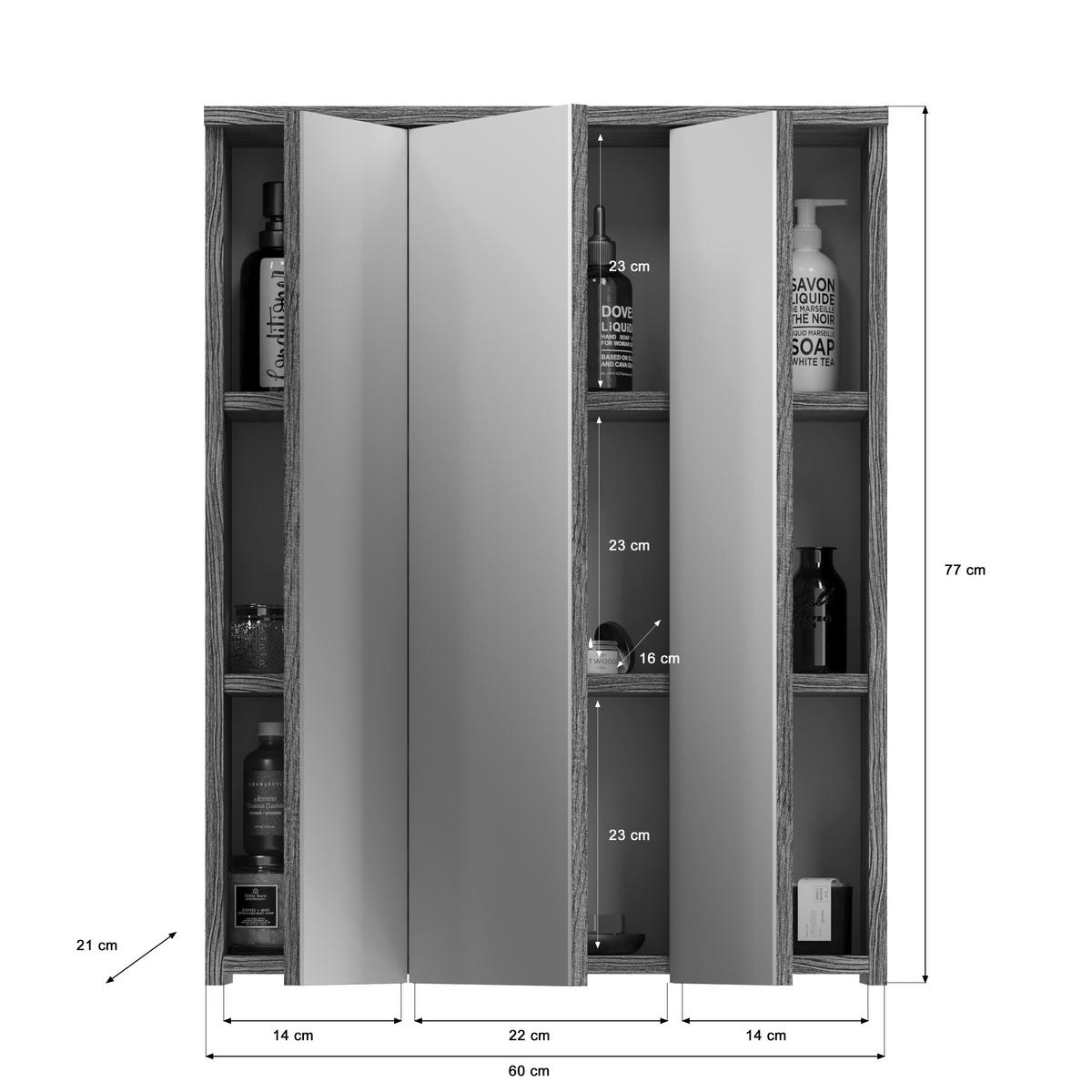 Kúpeľňa Blake, 4-dielna, biela, šedá - čierna/biela s vysokým leskom, Modern, kompozitné drevo/plast (105cm) - MID.YOU
