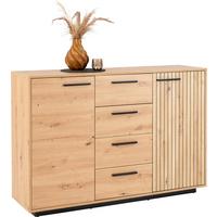 Kommode Lukas 2trg. Artisan Eiche Dekor B: 138,6cm - Schwarz/Eiche Artisan, Trend, Holzwerkstoff (138,6/95,4/40,2cm)