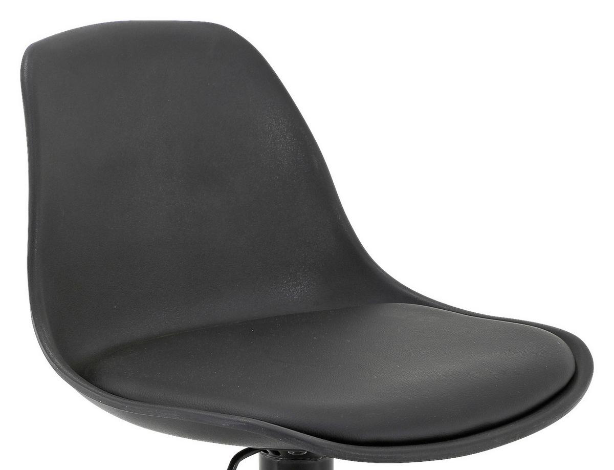 Barhocker höhenverstellbar mit Lehne Scandi Schwarz - Schwarz, MODERN, Kunststoff/Textil (41,5/84-104/37,5cm) - MID.YOU