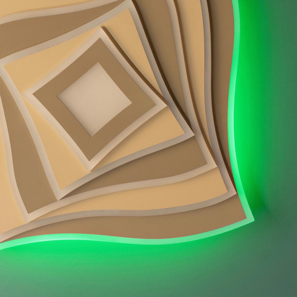 LED-Deckenleuchte Hero Schwarz B: 50 cm - Schwarz, Design, Metall (50/50/7.6cm) - Fischer & Honsel