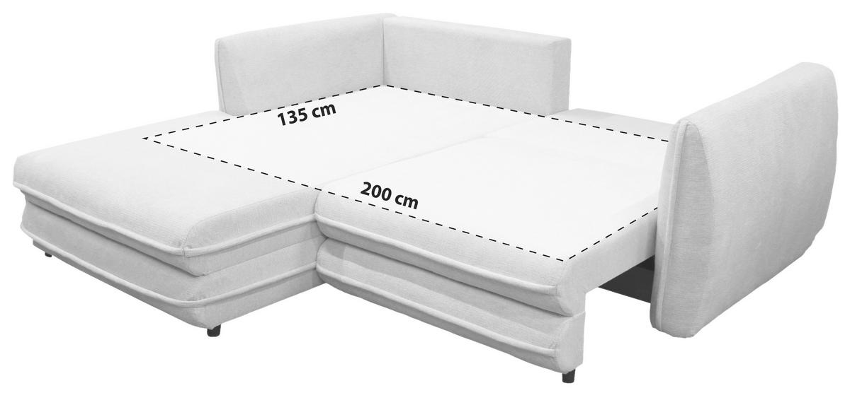 Ecksofa Vivaldi Beige S: 201x240 cm - Beige/Schwarz, Design, Textil (200/250cm) - MID.YOU