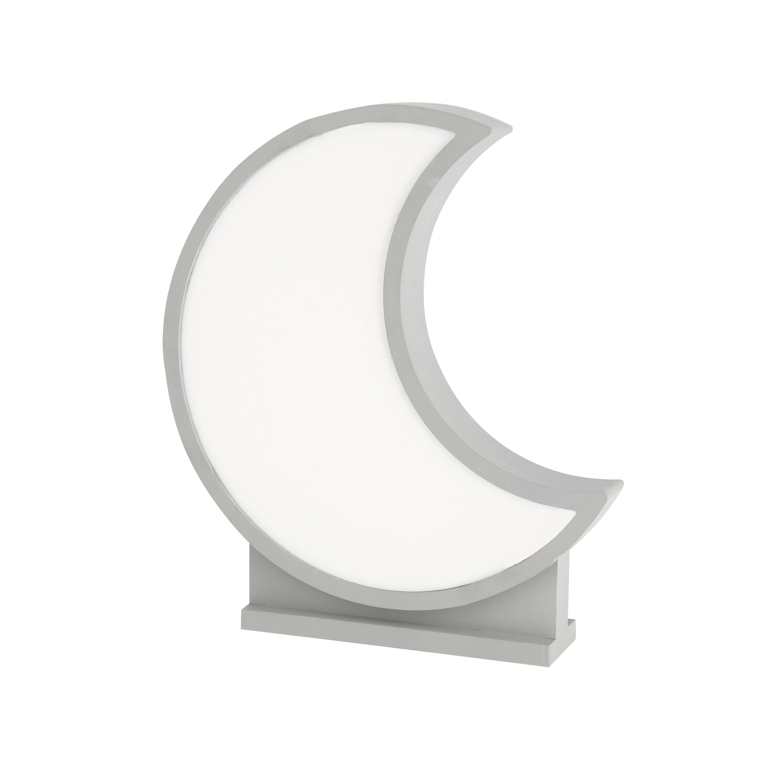 KINDERTISCHLEUCHTE 41-11640 MOON - Grau, Basics, Holzwerkstoff/Kunststoff (26/5/29.5cm)