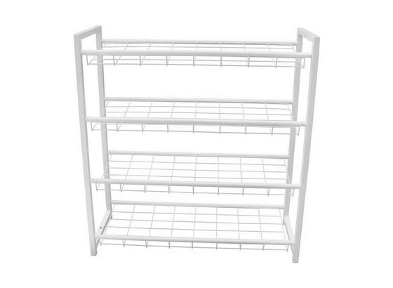 Cipőspolc Rom - Fehér, modern, Fém (80/83/30cm) Cipőspolc Rom - Fehér, modern, Fém (80/83/30cm)