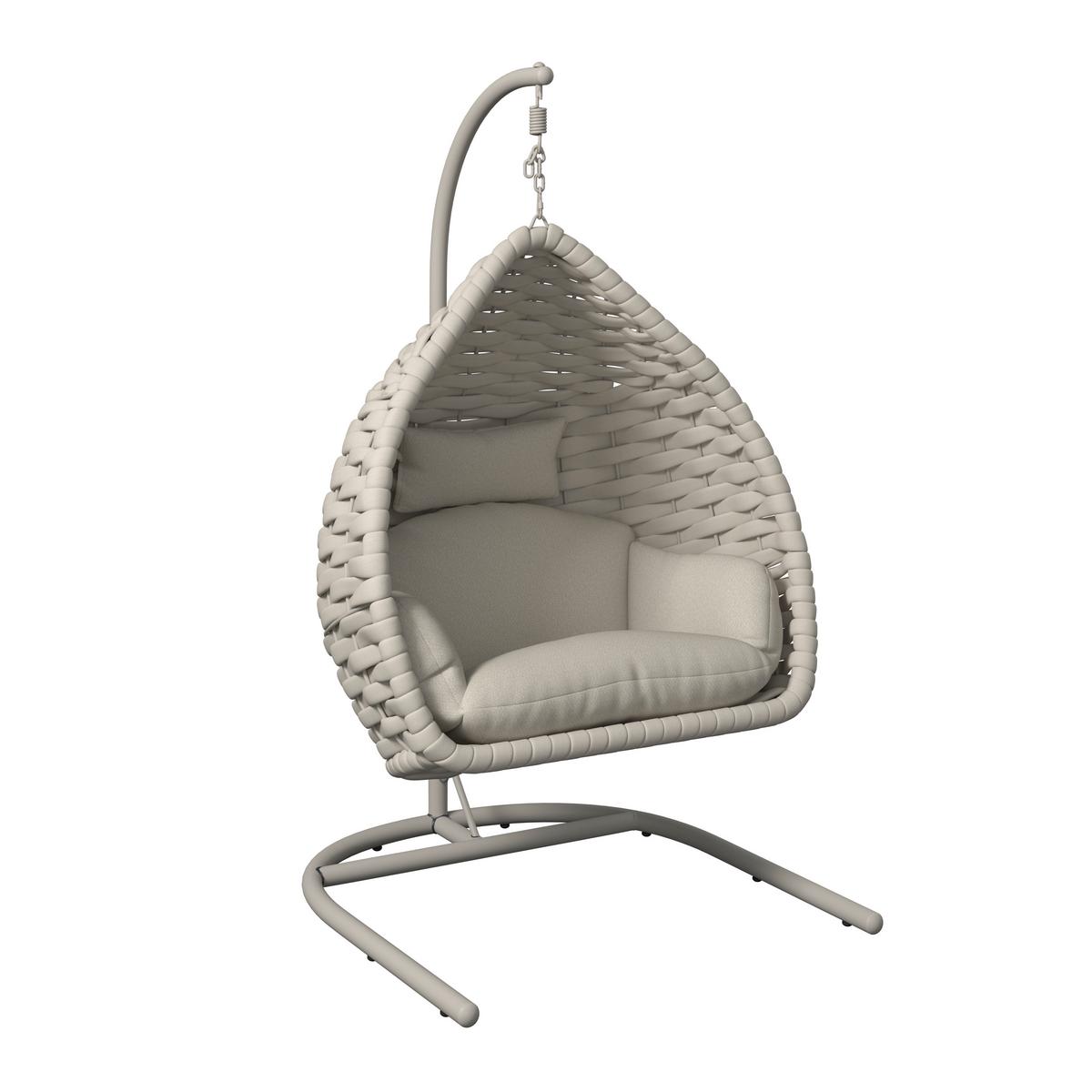 ZÁVESNÉ KRESLO SASA - krémová, Modern, kov/textil (115/200/118cm) - Bessagi Garden