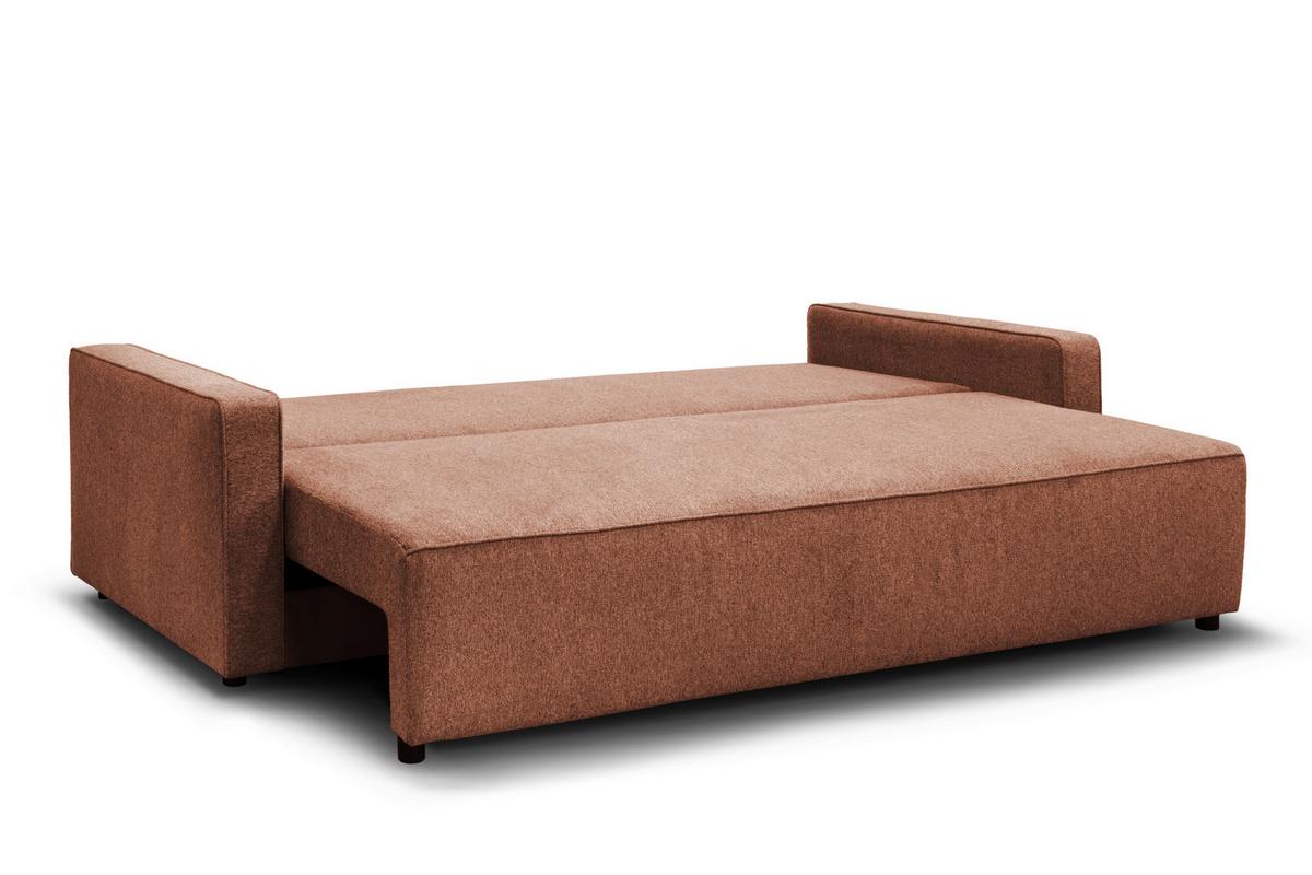 Rozkladacia pohovka NERA, červenohnedá tk. MATANA - červenohnedá, Modern, textil/plast (232/90/100cm)