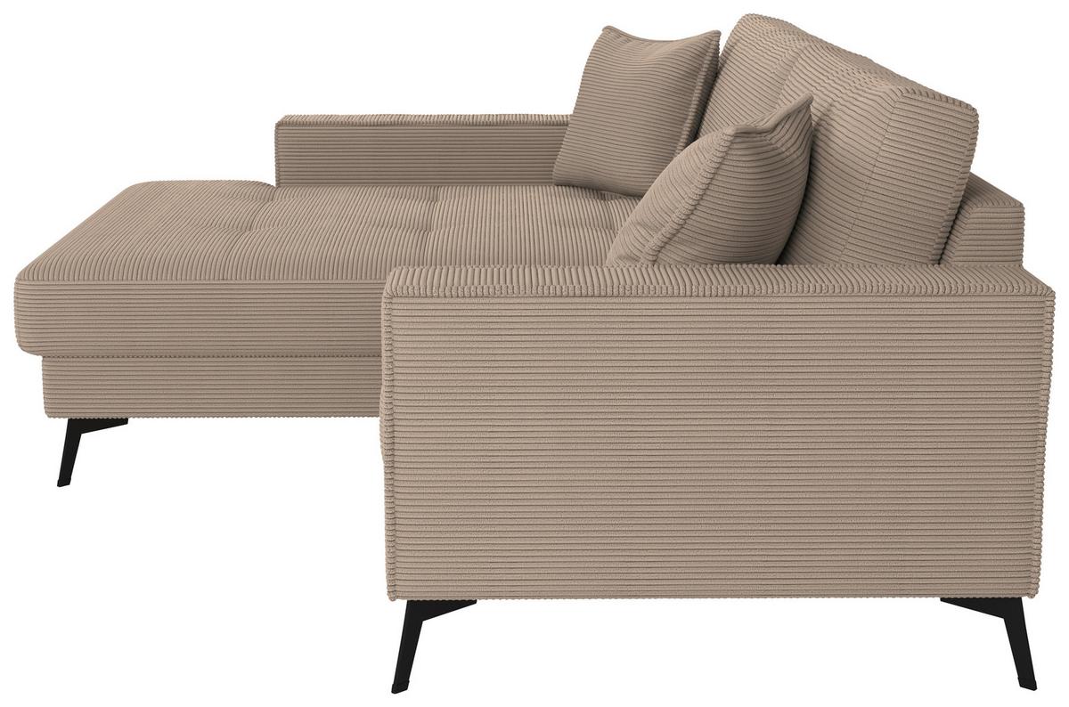 Ecksofa Ted Braun S: 174x228 Cm - Schwarz/Braun, Trend, Textil (174/228cm)