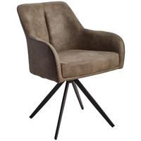 Armlehnstuhl Zwei Braun B: 62 cm - Hellbraun/Schwarz, MODERN, Holz/Textil (62/83/62cm) - Livetastic