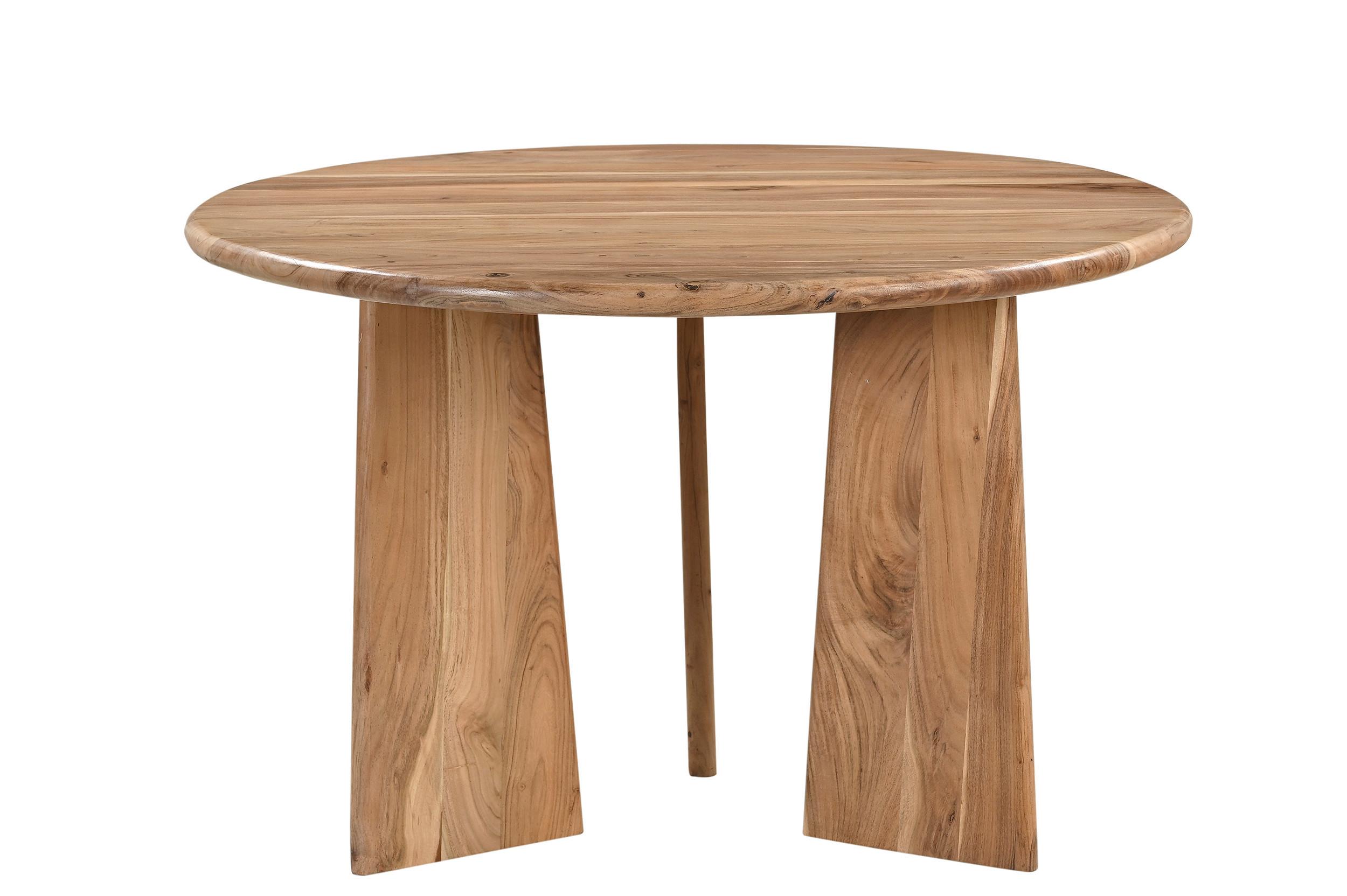Esstisch Wave Rund Akazie Massiv, B: 120 Cm - Naturfarben, ROMANTIK / LANDHAUS, Holz (120/77/120cm)