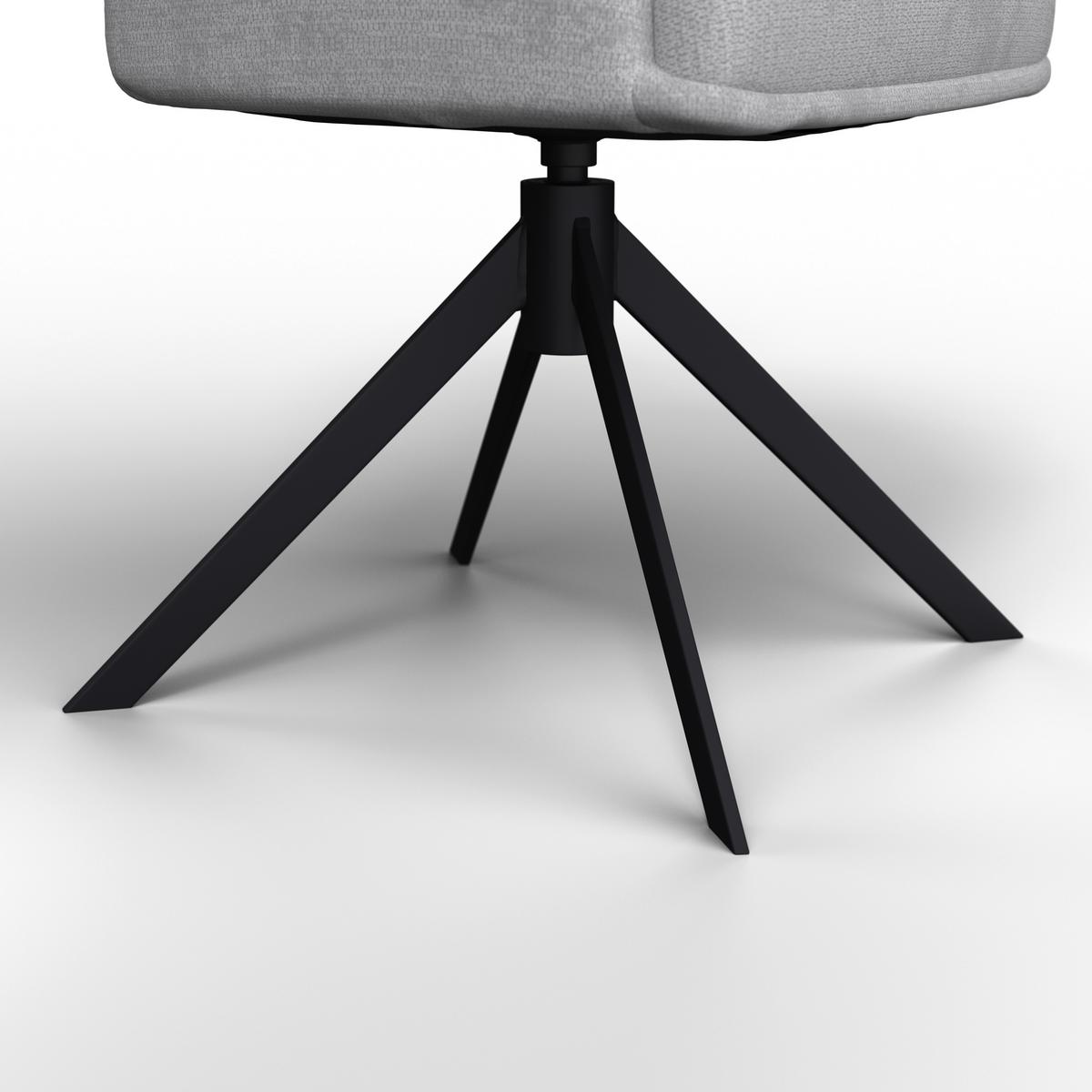 Stolička s podrúčkami MARIETTA, svetlosivá - čierna/svetlosivá, Modern, kov/drevo (66/90/60cm) - Bessagi Home