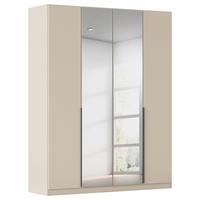 Drehtürenschrank Alabama-Super Mit Spiegel,champagner,181 cm - Champagner/Silberfarben, Trend, Holzwerkstoff (181/229/54cm)