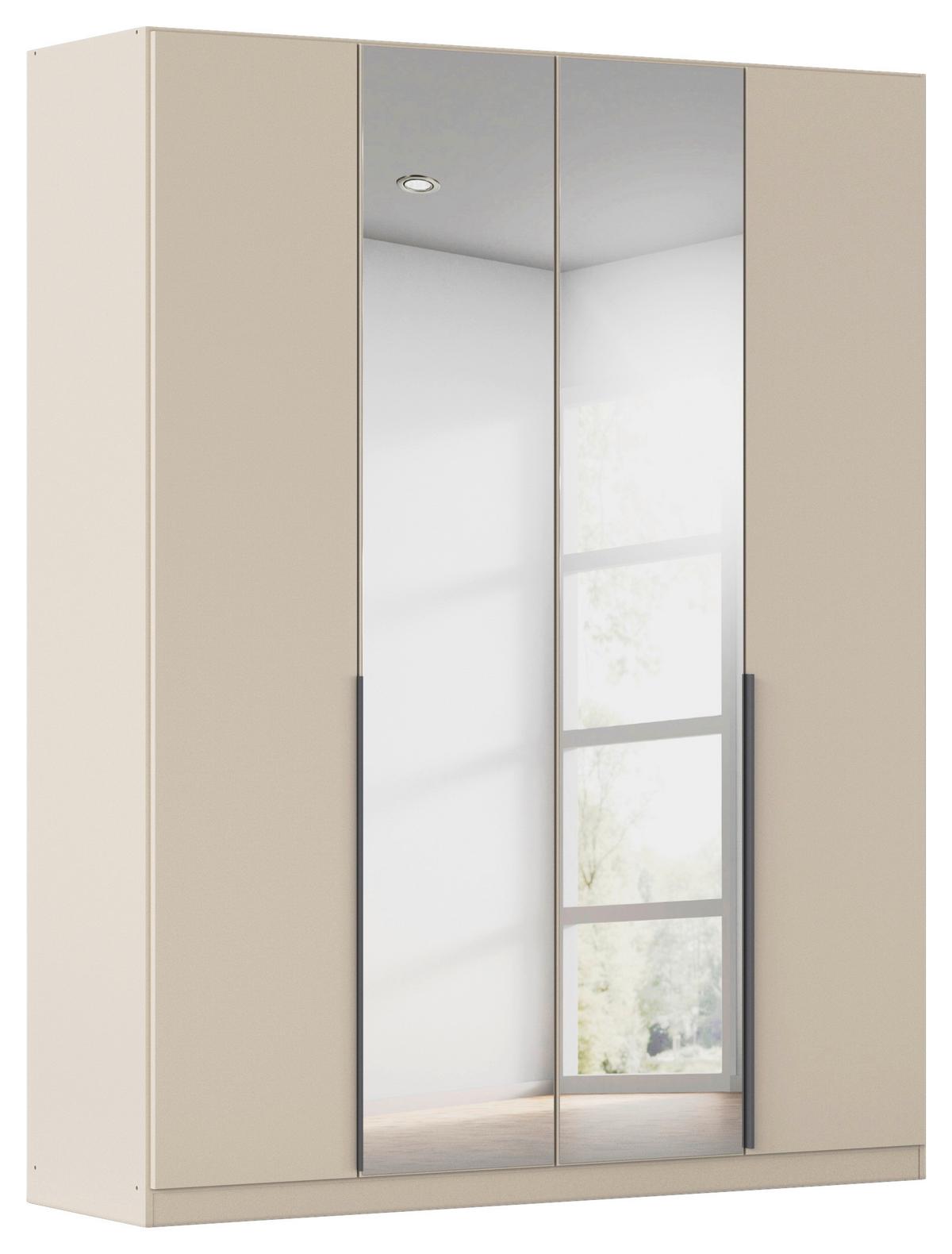 Drehtürenschrank Alabama-Super Mit Spiegel,champagner,181 cm - Champagner/Silberfarben, Trend, Holzwerkstoff (181/229/54cm)