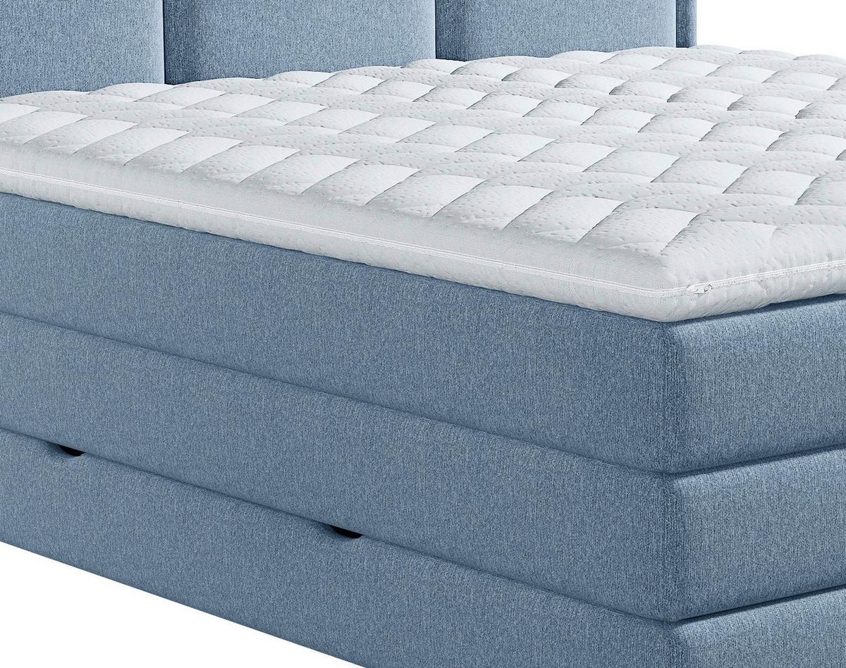 Boxpsringbett mit Topper 180x200 cm Swing K - Blau, Design, Textil (180/200cm) - MID.YOU